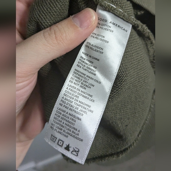 Good American Sweatshirt - wide arm, olive green size L - Picture 5 of 6
